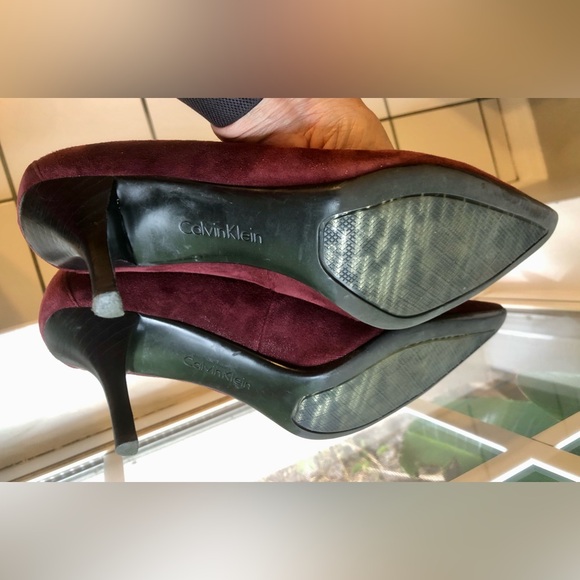 Ladies Size 10M Calvin Klein Dolly pumps in burgundy wine color - Picture 5 of 13